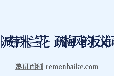 减字木兰花·疏梅风韵反义词是什么意思的图片